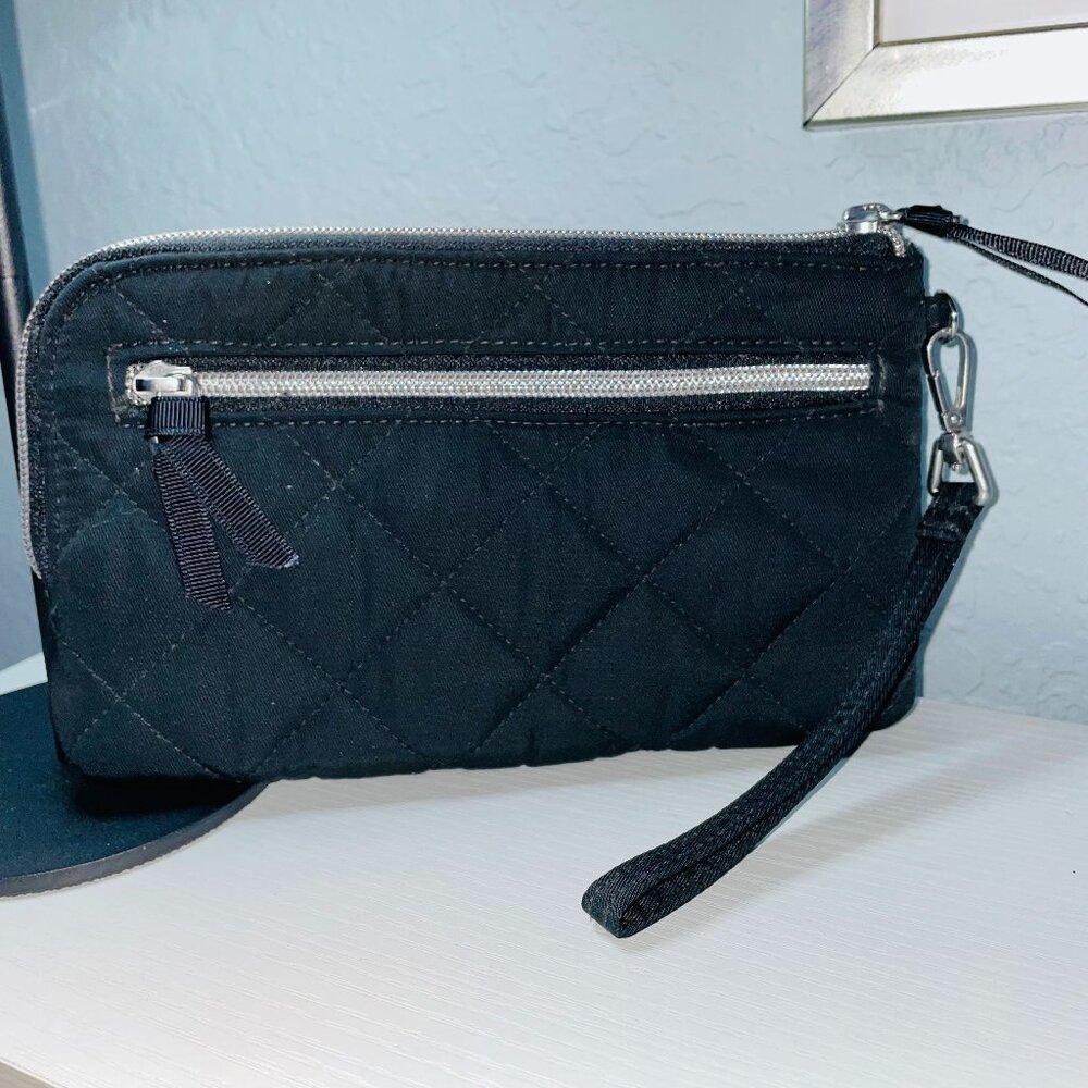 Vera Bradley RFID 3/4 Zip Wristlet Black Performance Twill Wallet - Picture 3 of 8